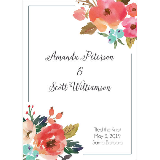 Fall Watercolor Peony Wedding Announcements